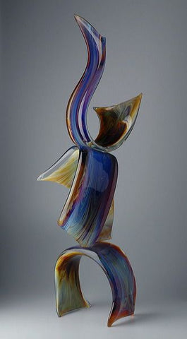 Murano Glass abstract ribbon in Calcedonio