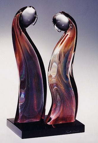 Murano glass abstract figures in Calcedonio glass