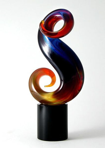 Murano glass abstract sculpture in Calcedonio