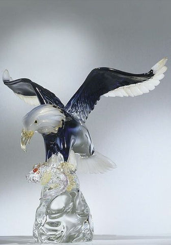 Murano glass eagle on a crystal base