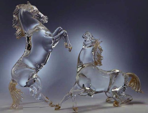 Crystal horses with gold