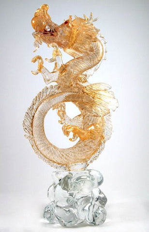 Murano glass dragon with 24 carat gold