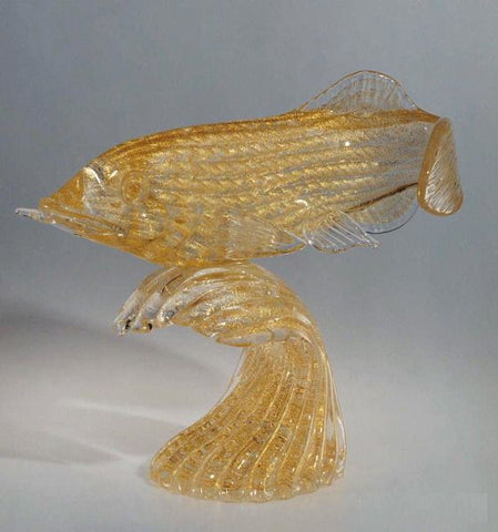 Murano glass fish in 24 carat gold