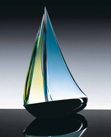 Murano glass sailing boat