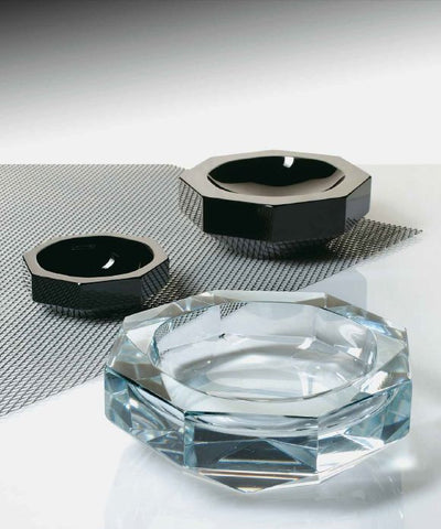 Murano glass ashtrays in crystal or black