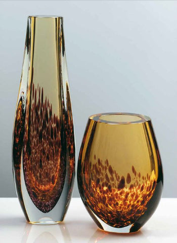 Amber sommerso vases