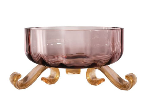 Amethyst, crystal and gold table centrepiece