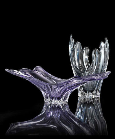 Centrepiece bowls in violet or crystal