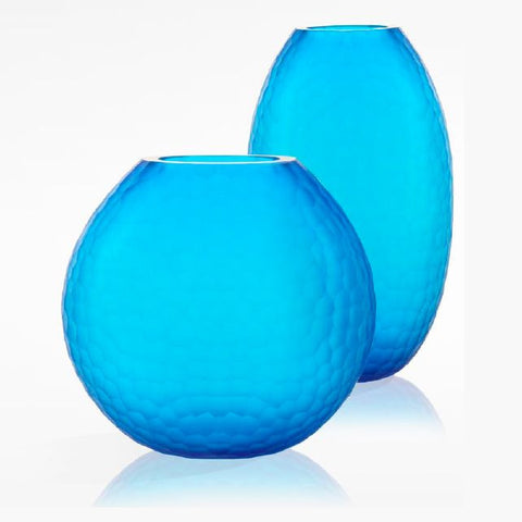 Richly-coloured blue Murano glass flower vase