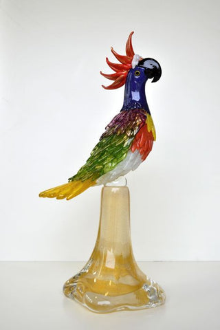 Large Murano glass cockatoo sculpture