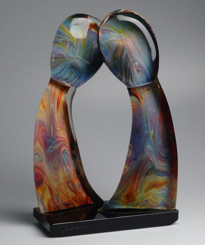 Murano glass abstract sculpture in Calcedonio