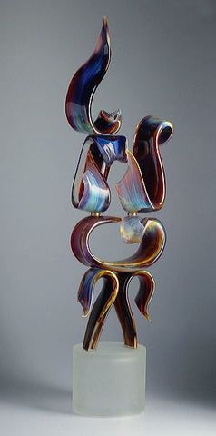 Murano glass abstract ribbon in Calcedonio