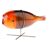Modern orange Murano glass fish vase for a single bud