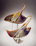 Murano glass stingrays in Calcedonio glass
