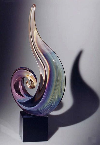 Murano glass tall spiral in Calcedonio glass