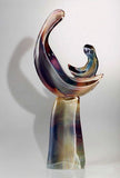 Murano glass abstract mother and child sculpture