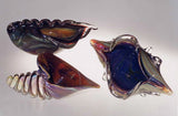 Murano glass ornamental shells in Calcedonio glass