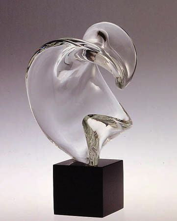 Murano glass abstract 'curl' sculpture