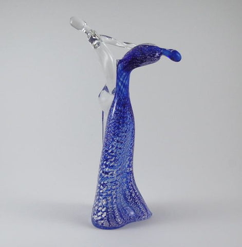 Murano glass lovers with blue and amber