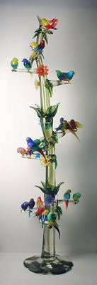 Murano glass tree with 21 birds