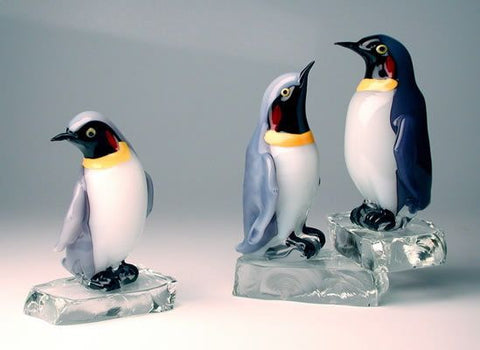 Colourful penguins on ice