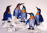 Murano glass penguins on ice