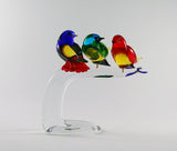 Murano glass garden birds