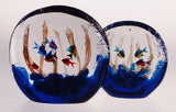 Colourful glass aquariums with 6 or 3 fish