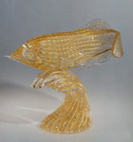 Murano glass fish in 24 carat gold