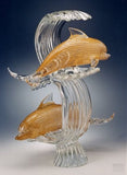Murano glass dolphins in 24 carat gold