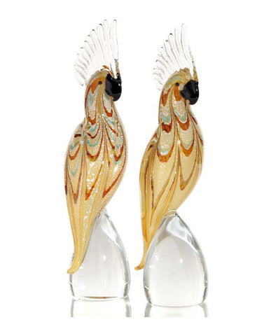 Murano glass Phoenician parrots