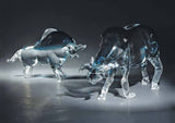 Large and small bulls in Murano crystal