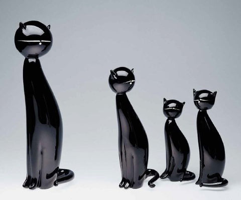 Family of modern black cats