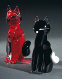 Murano glass cat in two coloursand black