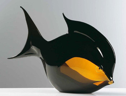 Tropical fish in black and amber