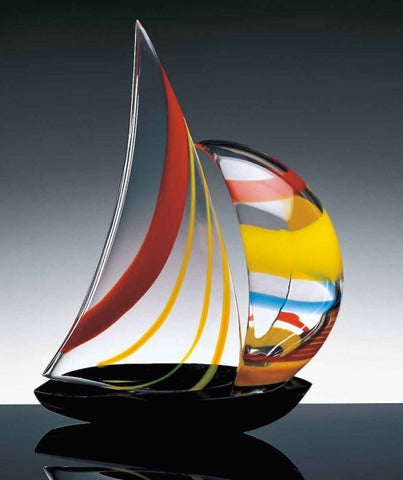 sailboat with colourful spinnaker