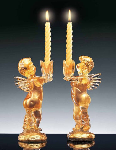 Gold cherub candlesticks