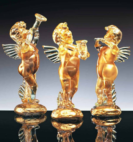 Gold angels with musical instruments