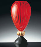Large vase in red with gold and black