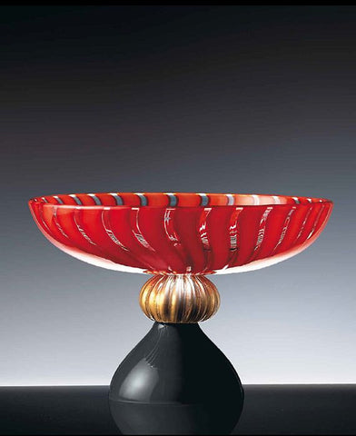 Large bowl in red and black with gold