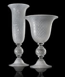 Large crystal vase and bowl with bubbles