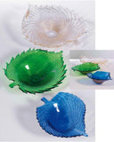 Blue, green and crystal leaf bowls with gold