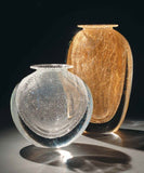 Crackle vases in crystal and gold or silver
