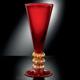 Modern red Murano glass cone vase