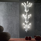 Luxurious white Murano glass foyer table with lights