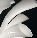 Luxurious white Murano glass foyer table with lights