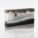 Murano glass art block with coloured rods