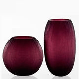 Richly-coloured amethyst Murano glass flower vase