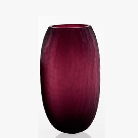 Richly-coloured amethyst Murano glass flower vase