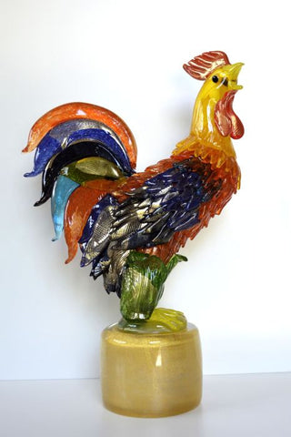 Colourful Murano glass rooster